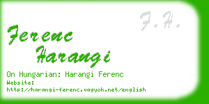 ferenc harangi business card